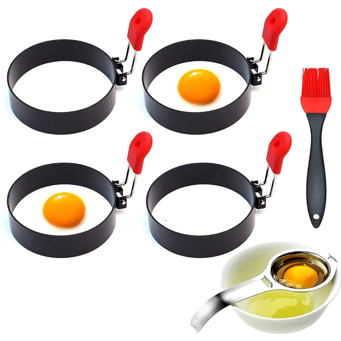 ZGONGZ 3.5 Inch Large Egg Rings For Griddle Or Frying Round Egg For